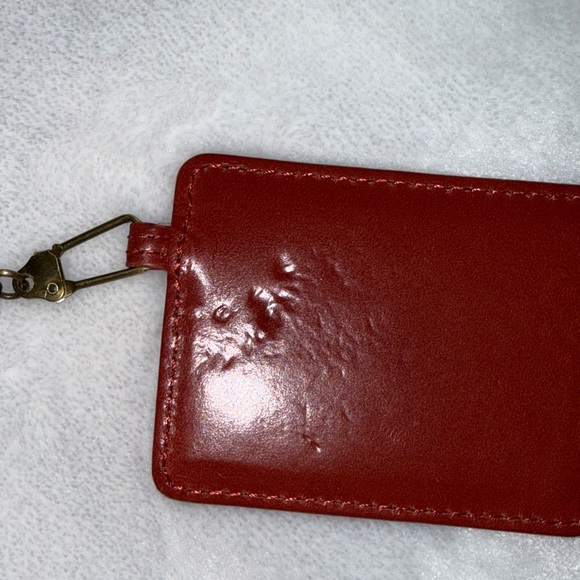 HOBO Red Leather Clutch with Gold Trim - Picture 7 of 12